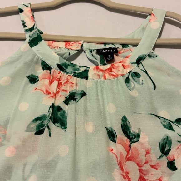 Torrid | Light Blue Hi Neck Georgette Goddess Tank Top | Size 6 - Picture 6 of 10